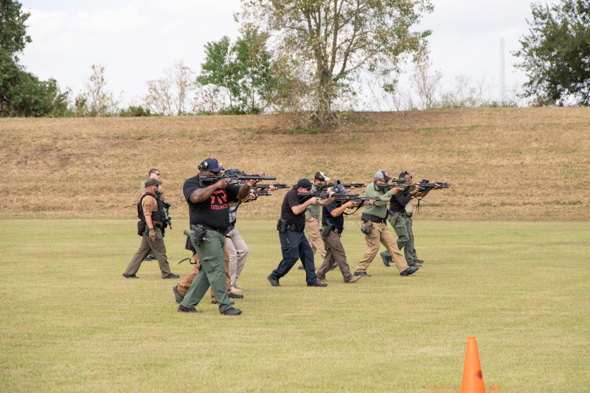 Police range training course with AR15 rifles